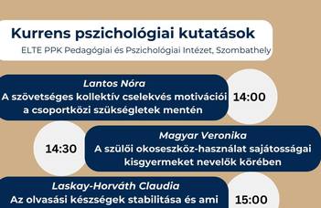 A pszichológia szakcsoport konferenciája a Magyar Tudomány Ünnepén.