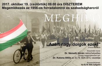 Megemlékezés az 1956-os forradalomról és szabadságharcról