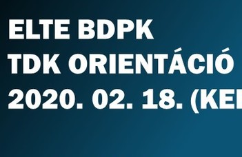 ELTE BDPK TDK ORIENTÁCIÓ 2020.02.18.